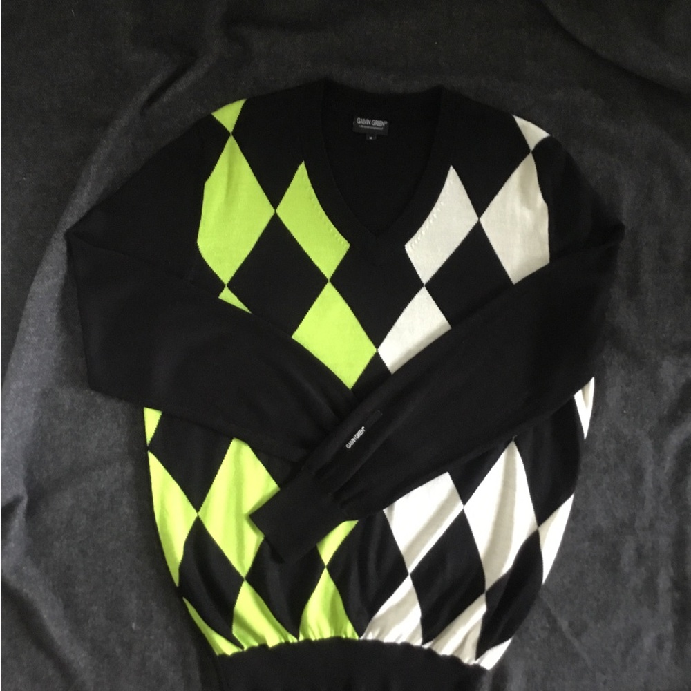 Galvin Green Argyle Golf Sweater, size M.